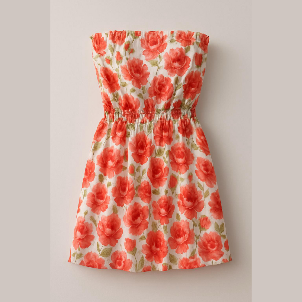 Abercrombie & Fitch Floral Mini Dress - Red and Green
